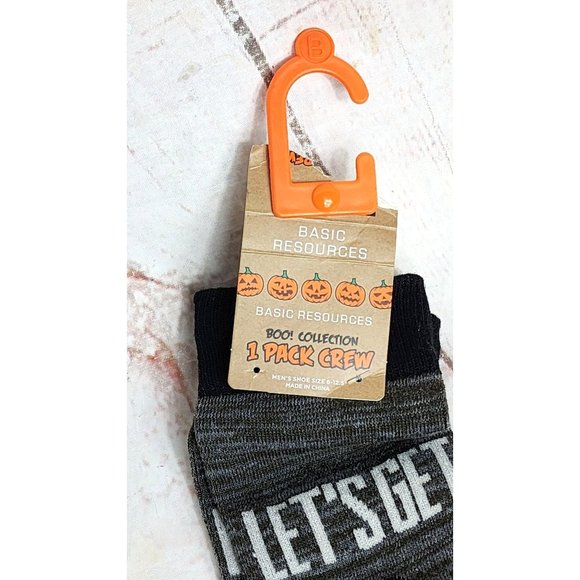 Basic Resources Boo Collection -1 Pair "Let's Get Smashed" Pumpkin Graphic Socks - Picture 6 of 7